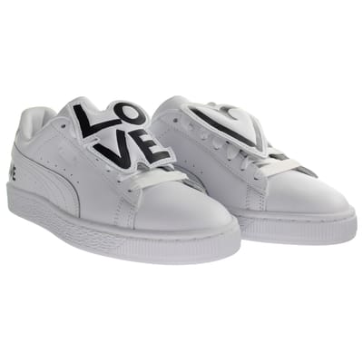 PUMA Basket Badge HNDWRTTN Wit Dames Trainers