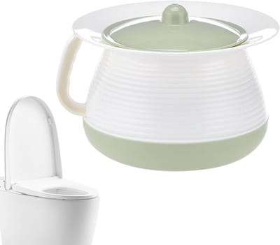 Ouderenplasemmer - Draagbaar toilet Pot container - Hygiënisch gebruik - Geurwerend deksel - 21 cm hoog - Groen