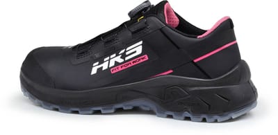 HKS AirGuard Pink Black BOA S3L werkschoenen - veiligheidsschoenen - safety shoes - dames - laag - stalen neus - zonder veters - antislip - ESD - lichtgewicht - Vegan - zwart - maat 41