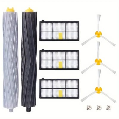 iRobot Roomba Accessoires Set – Compatibel met Serie 800 t/m 980 – 2 Rubber Hoofdrollen – 3 Zijborstels – 3 HEPA Filters – Complete Vervangingsset – Geschikt voor Roomba 860 865 870 880 960 966 980 – Onderhoudsset Robotstofzuiger