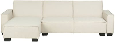 ROMEDAL - Hoekslaapbank - Lichtbeige - Rechterzijde - Polyester