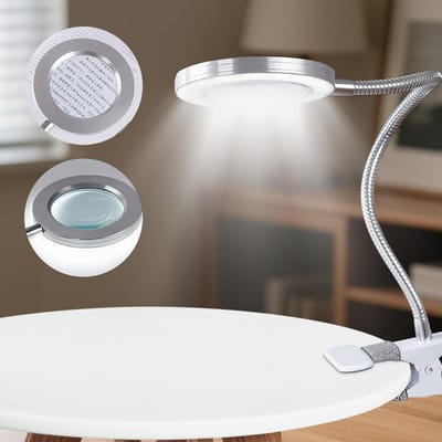 Vergrootglas met Verlichting - Loeplamp - Vergrootspiegel Led - Zilver