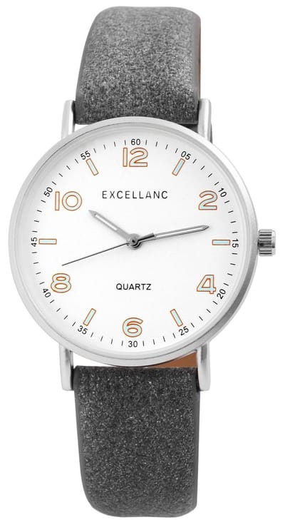 EXCELLANC dame-heren-horloge- imitatieleer - unisex horloge-diameter 36 mm-3 atm waterdicht
