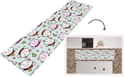 Keukenloper - Loper keuken - Kat - Huisdieren - Patroon - 200x50 cm - Keukenloper vinyl