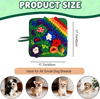 Honden Snuffelmat - Voerpuzzel Hond - Mentale Stimulatie - Duurzaam Materiaal - 45x45cm - Zilver