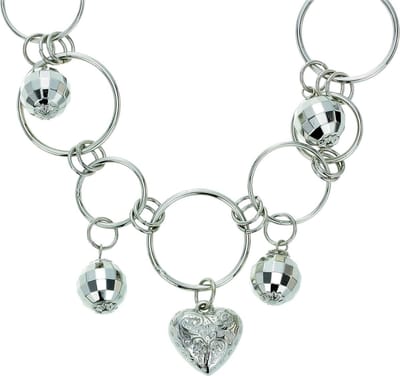 Behave - Ketting met grove schakels en hartje zilverkleur - 59 cm