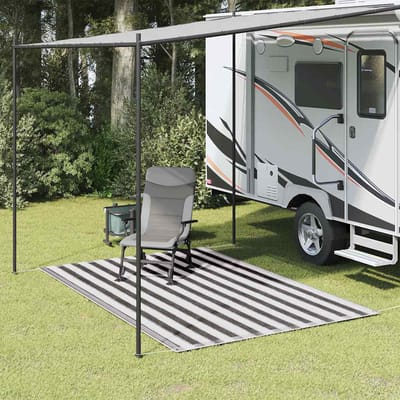 vidaXL - Tenttapijt - 200x300 - cm - antracietkleurig - en - wit