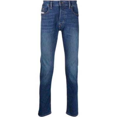 Diesel Heren D-Luster Gewassen Effen Jeans (Blauw)