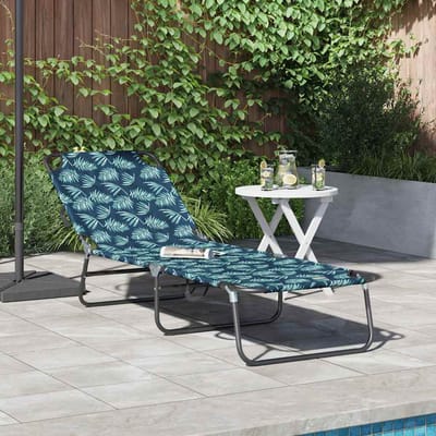 vidaXL - Opvouwbare - zonnebed - Multikleur - 188 - x - 57 - x - 86,5 - cm - Polyester