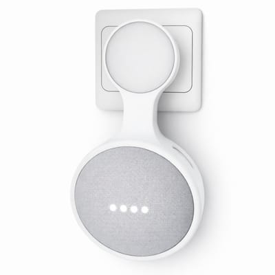 Stopcontact Wandhouder Geschikt voor Google Nest Mini 2e Generatie – Smart Speaker Muurbeugel – Kabelmanagement – Zonder Boren – Wit