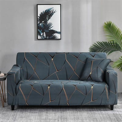 1 st. Stijlvolle Stretch Bankhoezen met Bloemenprint en Elastische Band Meubelbeschermer voor Slaapkamer Kantoor Woonkamer Huisdecoratie 1pc Single set gray