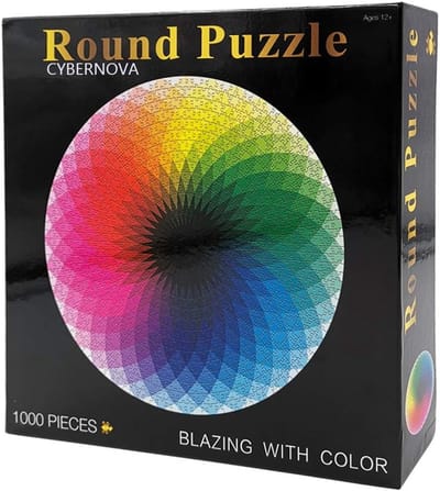 Ronde Legpuzzel - Kleurenspel - Ontspanning Thuis - Oplossingsgids Achterkant - 67 cm Rond - Regenboog