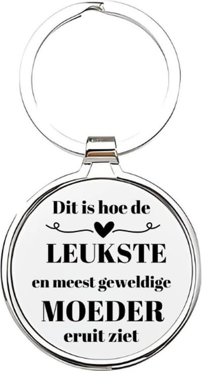 Akyol - de leukste moeder Sleutelhanger - Moeder - moeders - moeder sleutelhanger - mama sleutelhanger - sleutelhanger mam - familie sleutelhanger - moederdag cadeautje - mama cadeau - mom - stiefmoeder - schoonmoeder - mothersday - 4 x 7,5 CM