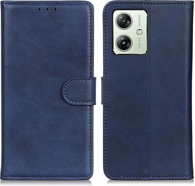 Coverup Hoesje - Geschikt voor Motorola Moto G54 Hoesje - Coverup Luxe Book Case - Blauw
