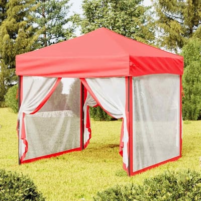 Opvouwbare Partytent - Tuintent Paviljoen - Buitenfeesten Organiseren - Waterafstotend UV-beschermend - 2 x 2 m - Rood