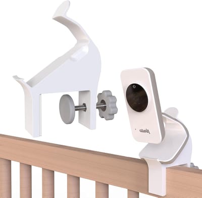 Babyfoon Houder - Bedrand Bevestiging - Babykamer Toezicht - Gereedschapsloze Montage - 10-42 mm Bedrand - Wit