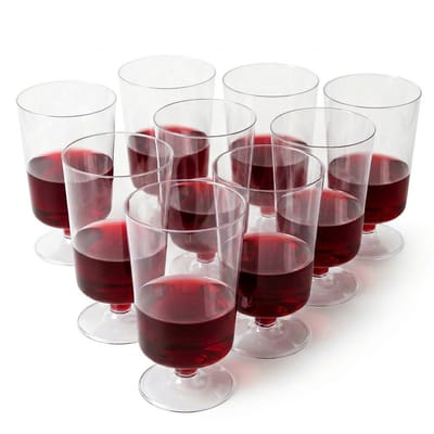 Cheqo® Plastic Wijnglazen - Kunststof Wijnglazen - Onbreekbare Wijnglazen - Herbruikbare Wijnglazen - Wijnglazen Camping - Wijnglazen Outdoor - Wijnglas Kunststof - Transparante Plastic Wijnglazen