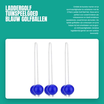 Dailygoods- Laddergolf Speelset - 3 Paar Ladder Golfballen - Duurzaam Synthetisch Rubber - Antiwikkeling Koord - Geschikt voor Kinderen - Voor Binnen/Buiten Gebruik - Speelballen
