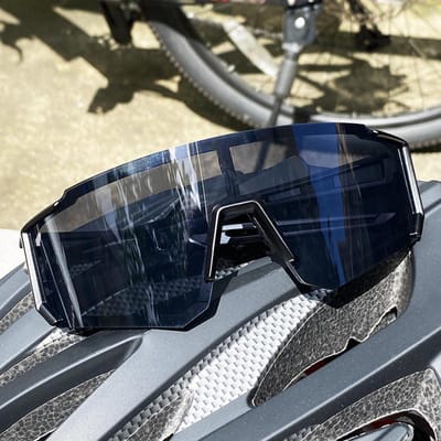 Lunettes de cyclisme pour hommes et femmes à large monture Lunettes de soleil coupe-vent pour sports d'extérieur Ski Randonnée Protection contre le sable Lunettes 1PC