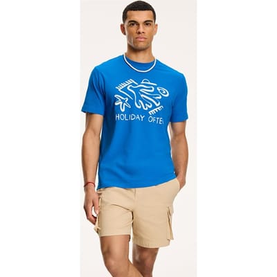 Shiwi Holiday Often T-shirt Skydive Blue Size: S | Printed T-Shirts Outlet | Heren | Blauw
