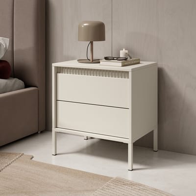 Meubella - Saran - Nachtkastje - Beige - 54 cm