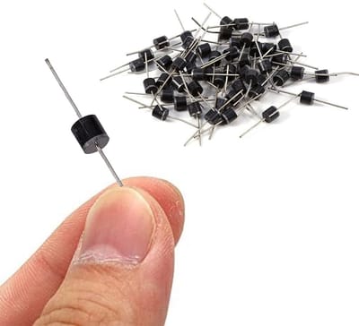 Allecto - Gelijkrichterdiode - 10A10 - Hoogspanningsdiodes - 30 stuks - Siliciumdiodes - 1000V - Geschikt voor elektronica - R-6 model