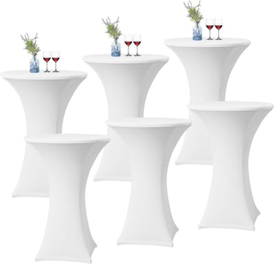 Set van 6 stretch Statafelhoezen voor bistrotafels | Ø60-65 cm | Perfect voor bruiloften & feesten