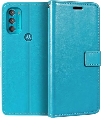 Portemonnee Book Case Hoesje Geschikt voor: Motorola Moto G71 5G turquoise