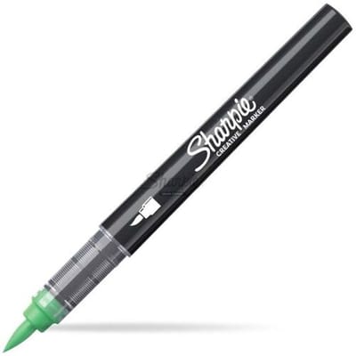 Sharpie Creative Marker Acrylic Paint Pens | Brush Tip Water-Based Paint Markers | Green | 6 Count