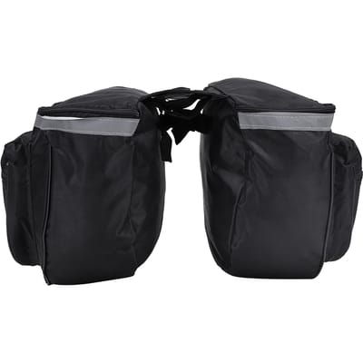 Porte-vélos arrière de vélo de route et de montagne étanche de 25 L, sacoche double pour siège arrière black