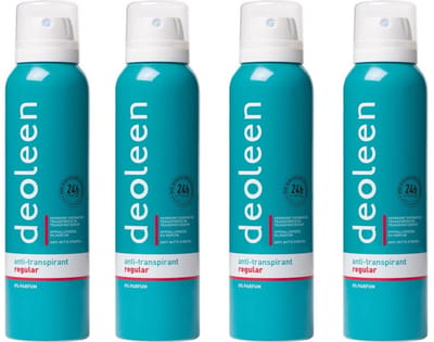 Deoleen Regular Deodorant Spray - 4 x 150 ml Voordeelverpakking