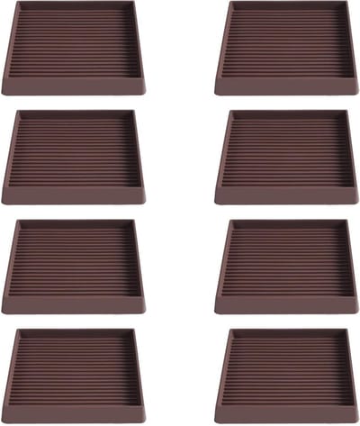 Rubberen meubelbekers - Vloerbeschermers - Meubels Stabiliseren - Voorkomt Krassen - 4 stuks - Bruin