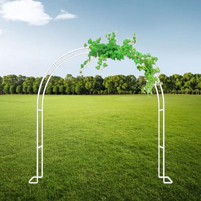Metalen Tuinboog - Bloemenboog Pergola - Tuin Decoratie - Robuust IJzer - 19mm Diameter - Wit