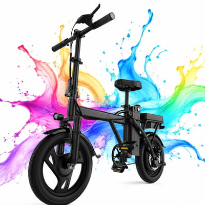 14" Opvouwbare Mini Elektrische Fiets voor Volwassenen 500W , 48V 9Ah Accu, Compacte Pendelfiets met Schokdemper en Verlichting