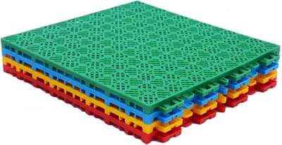 Afwateringstegels - Drainage vloertegels - Buitensportvelden aanleggen - Modulair en zelfnivellerend - 30.5 x 30.5 cm - Groen