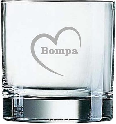 Whiskeyglas gegraveerd - 38cl - Bompa-hartje