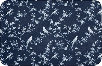 Badmat 60x40 cm - Antislip - Grafisch - Bloesemtak - Blauw - Badmatten voor badkamer - Badkamermat - Douchemat - Badkamer mat