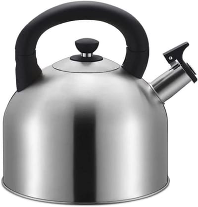 Fluitketel Roestvrij Staal - Waterkoker Fornuis Theepot - Water Koken - Hoorbaar Fluitje - 4 Liter - Zilver