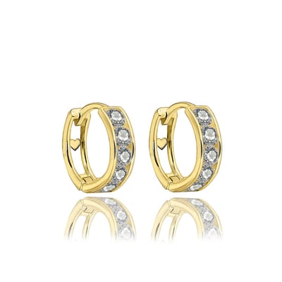 Juwelier Zwartevalk 14 karaat gouden kinder oorbellen met zirkonia - 12.111.064/10 mm