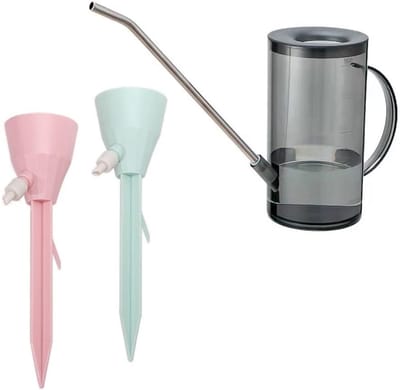 Kleine Gieter (1L) met 2 Automatische Plantenwatergevers voor Binnen en Buiten