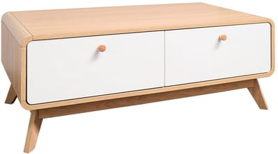 Cassie-Tv-meubel - 2-laden - Eiken/Wit