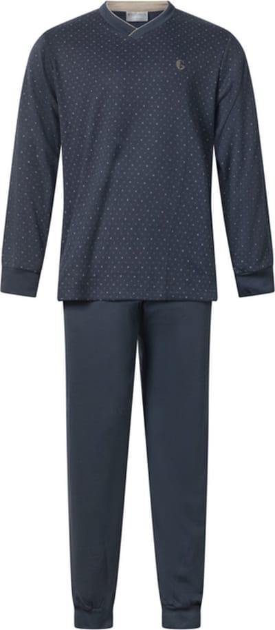 Gentlemen - aangeruwde heren pyjama 114276 - extra dik - V-hals - maat L