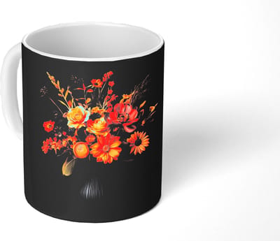 Mok - Koffiemok - Herfst - Boeket - Oranje - Mokken - 350 ML - Beker - Koffiemokken - Theemok