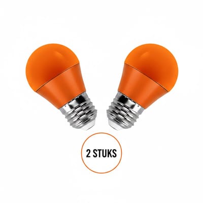 G45 kogellamp oranje 2 stuks - E27 LED lamp 4W=30W gloeilamp - 230V