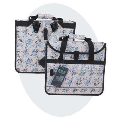 Voltano Enkele Shopper Fietstas - 17 Liter - Light Flowers - Waterdicht - Luxe Universele Bevestiging
