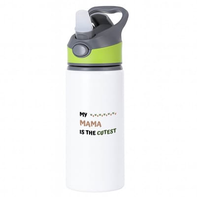 Hacebo® - my mama is the cutest waterfles met rietje groen - Mama - schattige moeder - Moeder cadeautjes - moederdag - verjaardagscadeau - verjaardag - cadeau - geschenk - kado - gift - moeder artikelen - water fles - 650ML