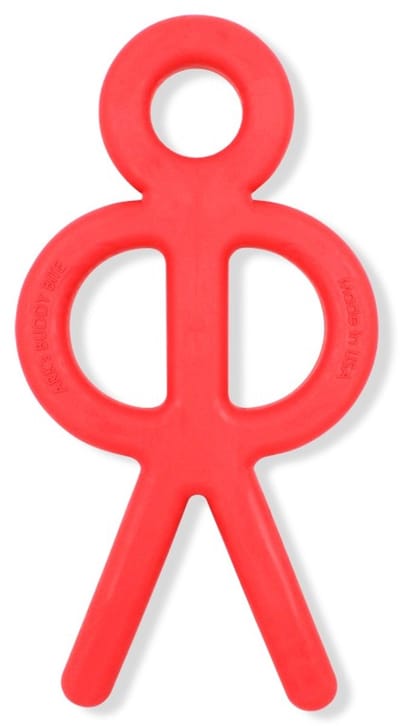 Ark Therapeutics bijtspeelgoed stick figuur rood kauwspeeltje kinderen.