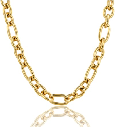 My Bendel - Goudkleurige Damesketting met Ronde en Ovale Schakels - Stainless Steel - met Luxe Cadeauverpakking | Sieraden Voor Dames