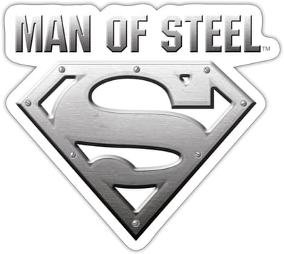 Superman Man of Steel Logo Sticker maat S (10 x 10 cm)