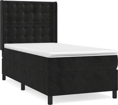 vidaXL - Boxspring - met - matras - fluweel - zwart - 100x200 - cm